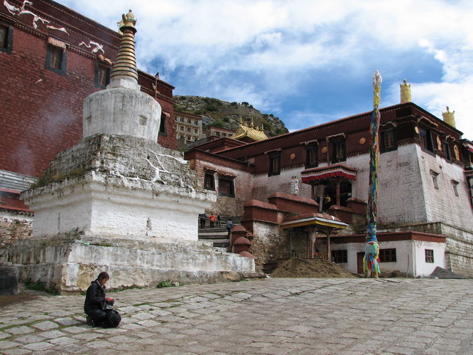 Kerri at Ganden Monastery.